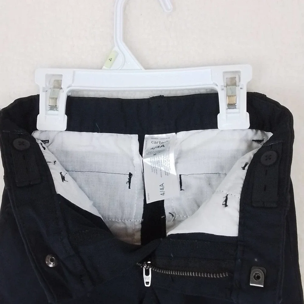 Carter's Kid Cotton Slim Fit Khaki Pants Boy's Size 4 in‎ Black